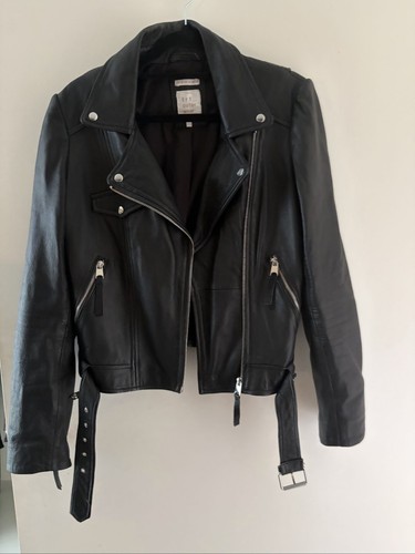 Zara black leather biker - zara,