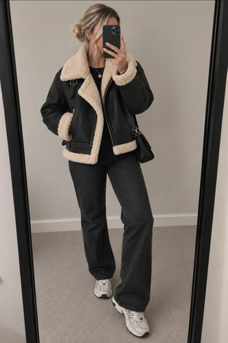 Zara faux shearling - shearling, aviator