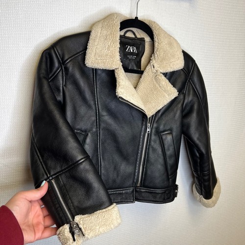 Zara girls black faux - zara,