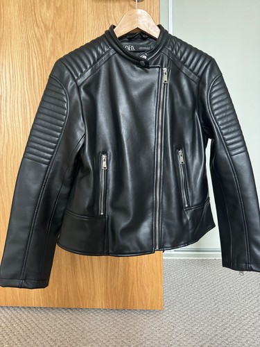 Zara black faux - , leather