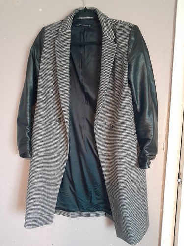 Zara faux leather sleeves coat - faux,