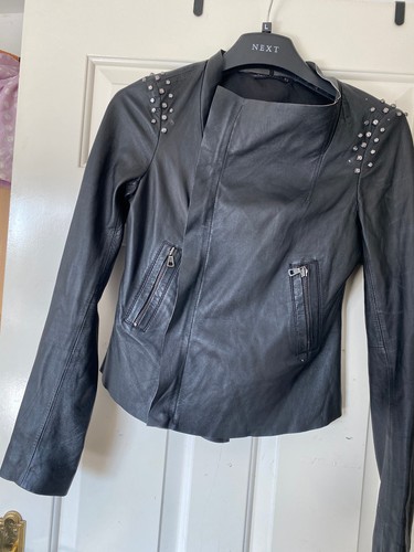 Zara real leather - jacket, size
