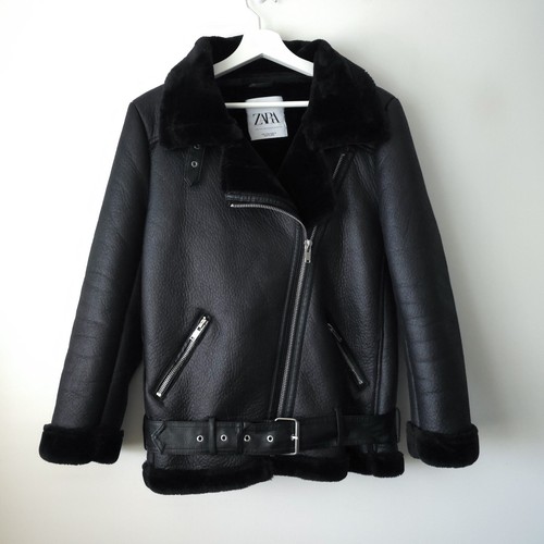 Zara black oversized - black, shearling