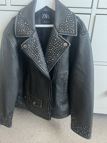 Girls zara leather jacket - leather, age