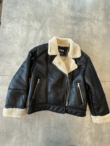 Zara girls black faux - zara,