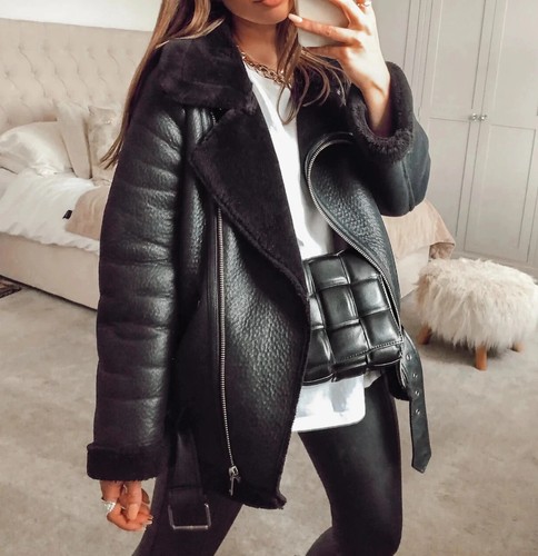 Zara black faux leather - zara,